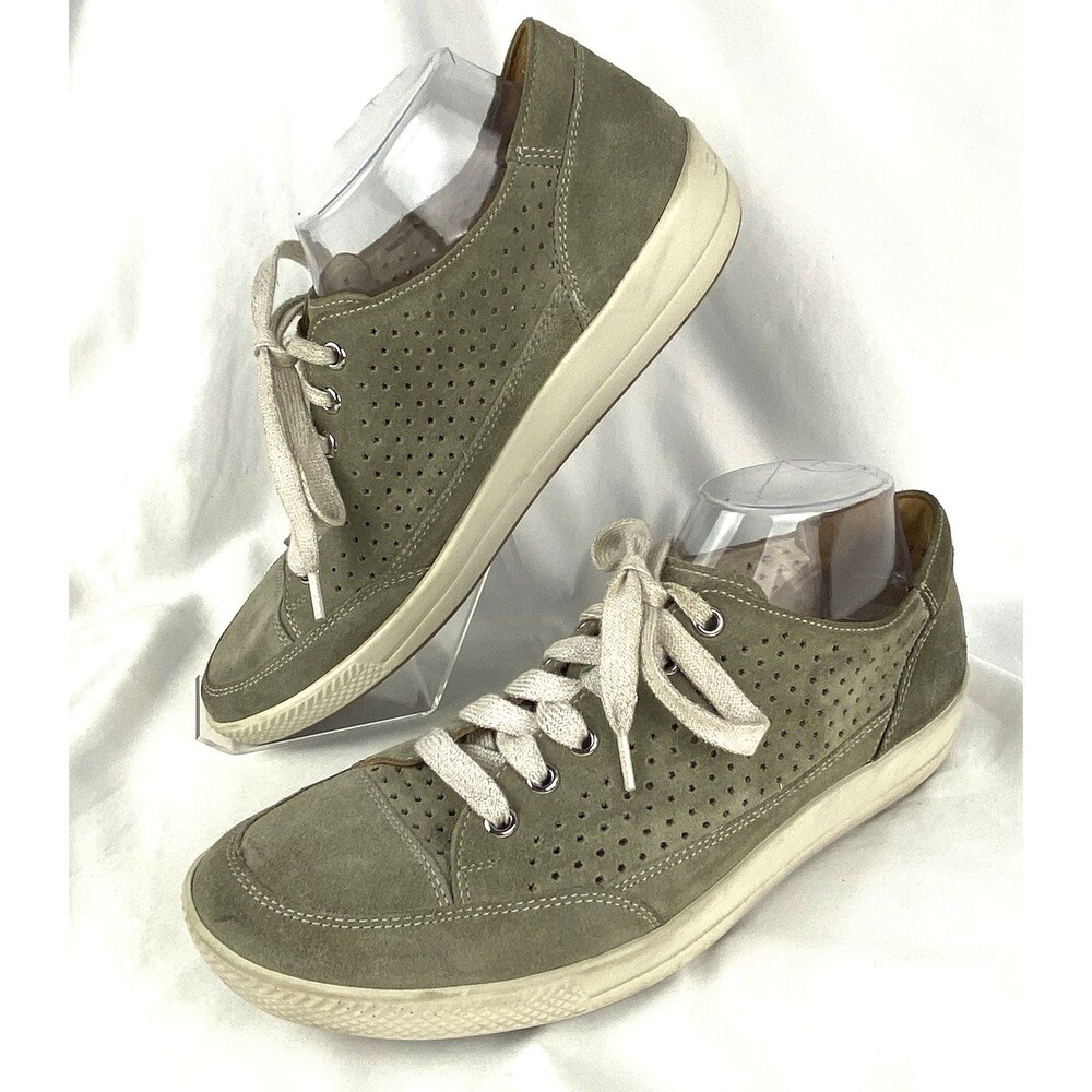 Ganter Women's Sz 7.5G UK/ US 9.5-10 Suede Lace-Up Perforated Walking Sneakers